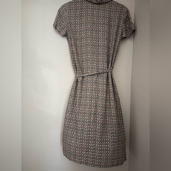 Agnes B. Floral Pattern Short Sleeve Shirt Dress with Pockets Multicolor Sz 40/L - Picture 6 of 8